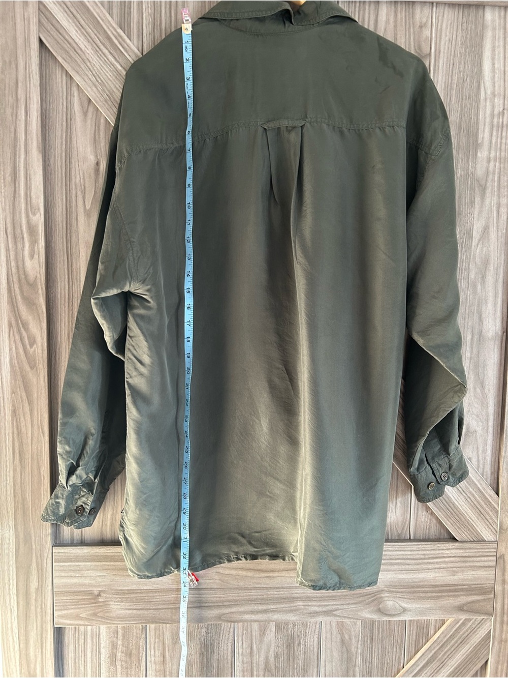 Vintage Silk button down Green 90s Oversized Boxy Canary collection - Picture 4 of 8